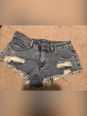 Distressed Denim Shorts